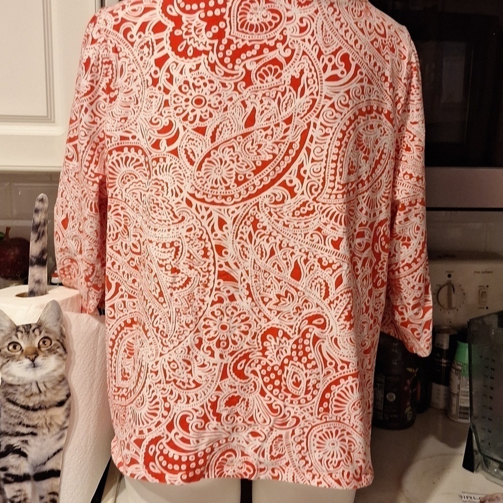 Z women's Talbots casred stretch 3/4 sleeve plus size top 2X - Picture 2 of 3
